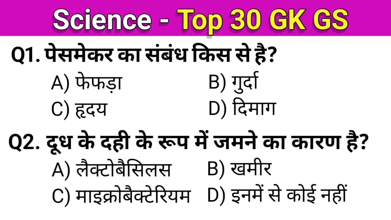 top 30 most important gk gs questions in hindi