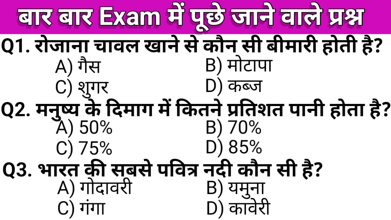 TOP 25 MOST IMPORTANT GK QUESTIONS IN HINDI